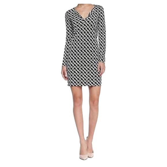 Diane Von Furstenberg Reina in Iconic Chain Link Print Silk Classic Dress SZ 8 - Picture 15 of 15